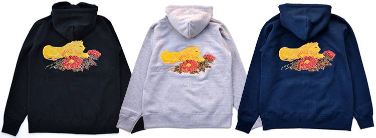 Peony&Lion Zip Hoodie